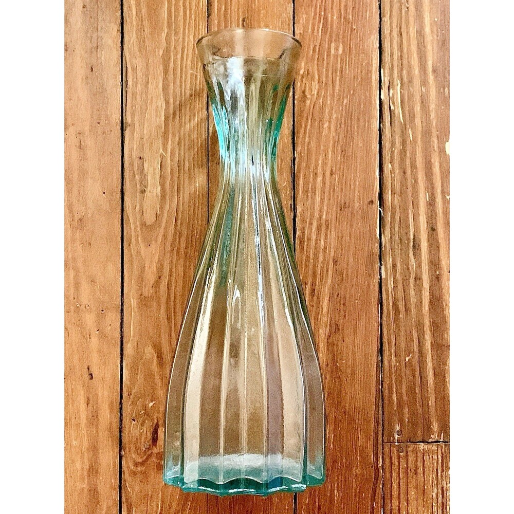 Vintage Vidrios San Miguel Spain 15.5" Recycled Glass Vase Aqua Urn Boho